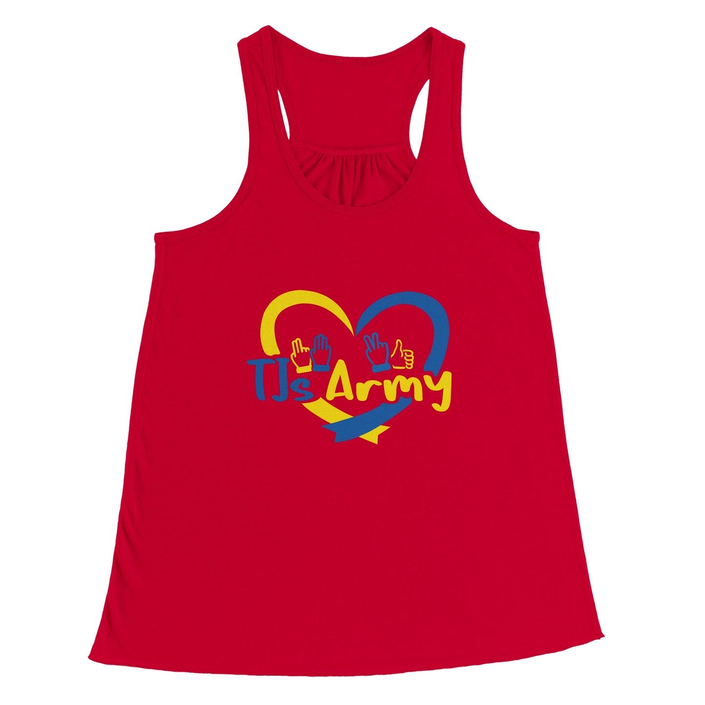TJs Army Women's Flowy Racerback Tank Top | Bella + Canvas 8800