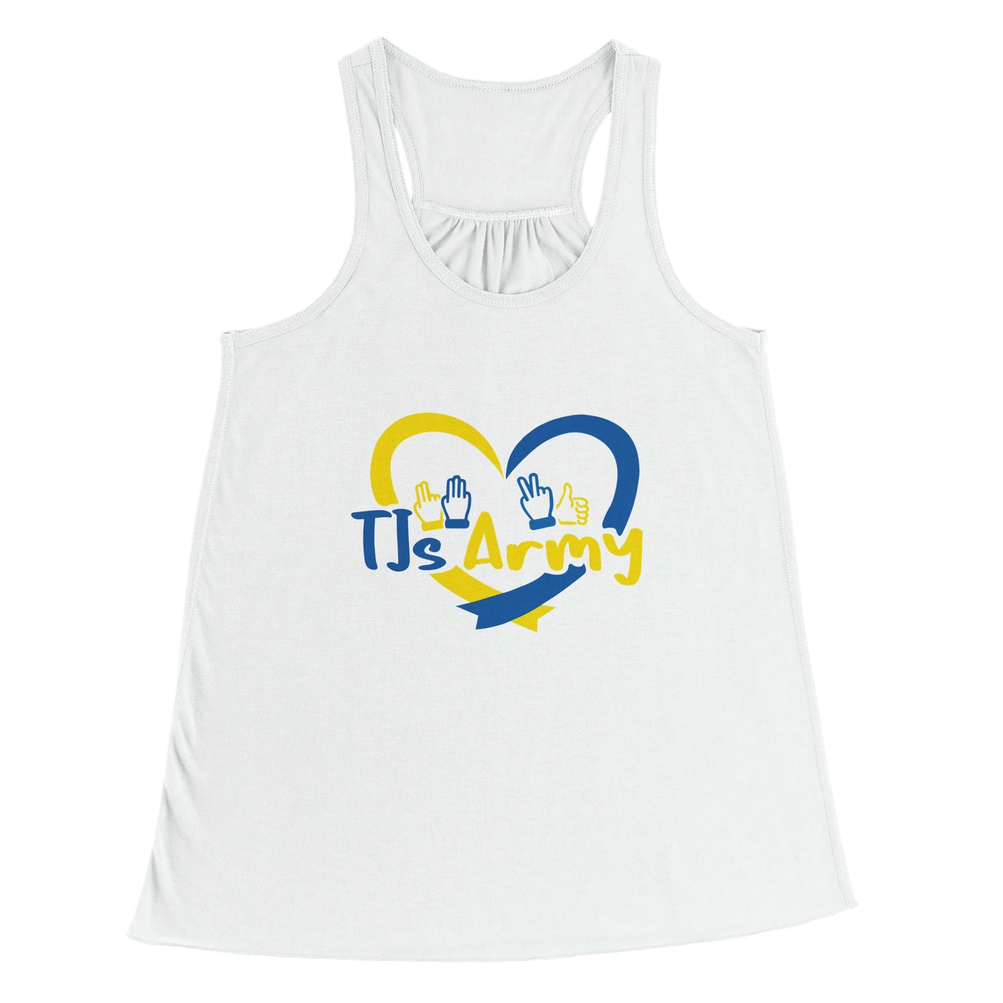 TJs Army Women's Flowy Racerback Tank Top | Bella + Canvas 8800