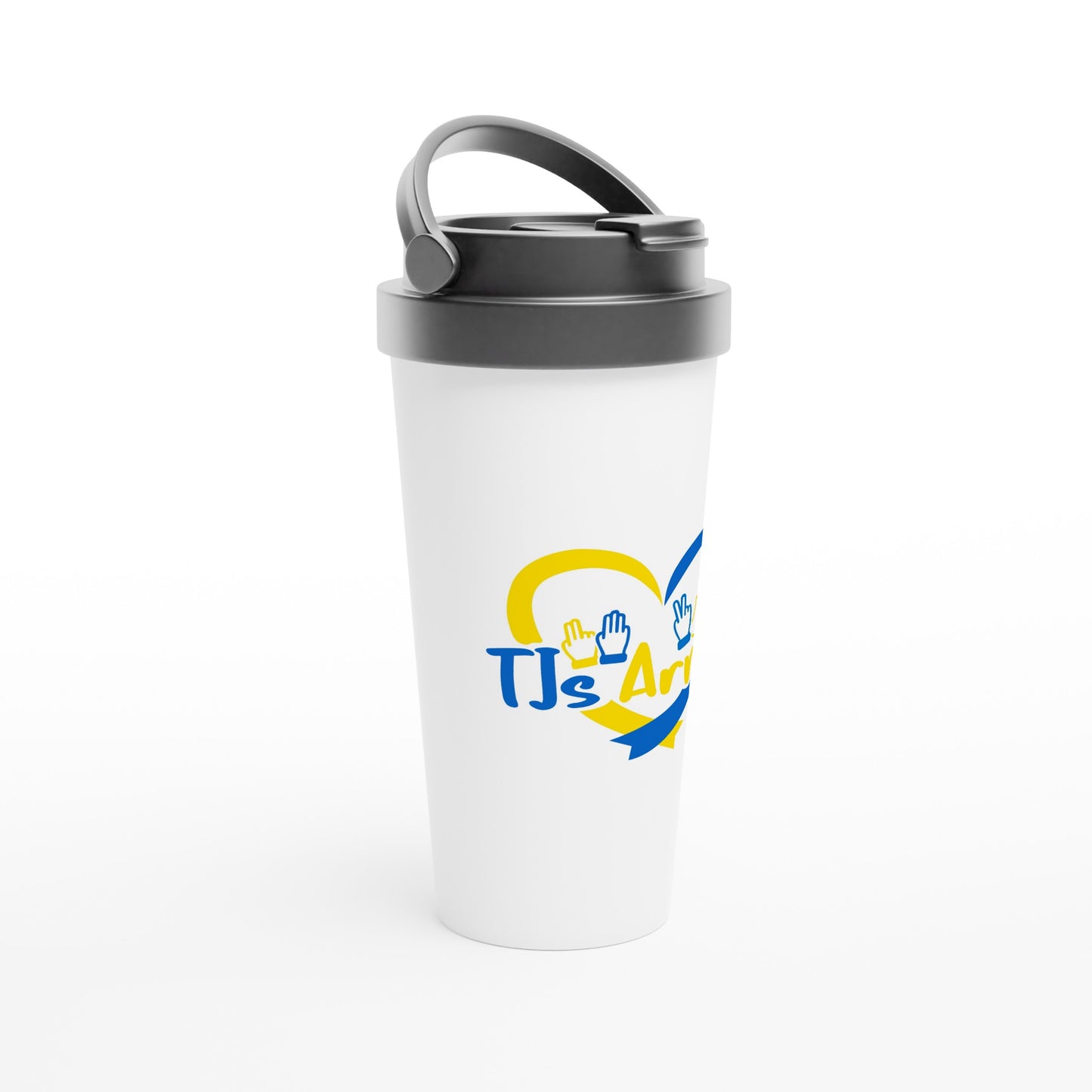 TJs Army White 15oz Stainless Steel Travel Mug