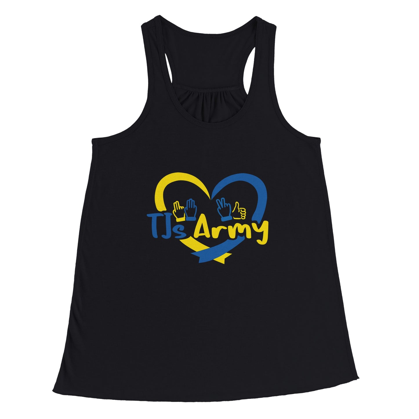 TJs Army Women's Flowy Racerback Tank Top | Bella + Canvas 8800