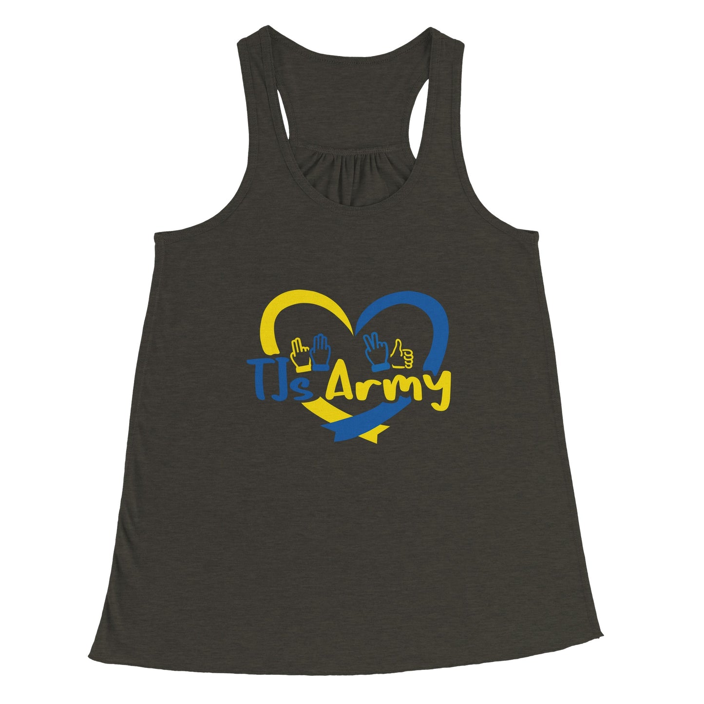 TJs Army Women's Flowy Racerback Tank Top | Bella + Canvas 8800